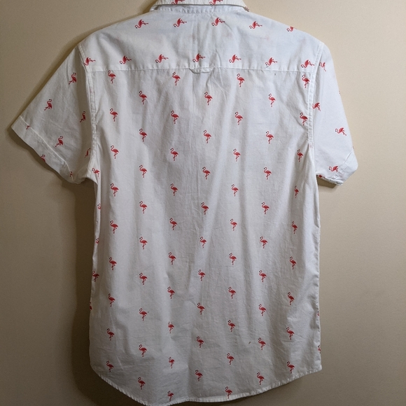 NWT DENIM & FLOWER flamingo poplin print top size XS - Picture 6 of 7